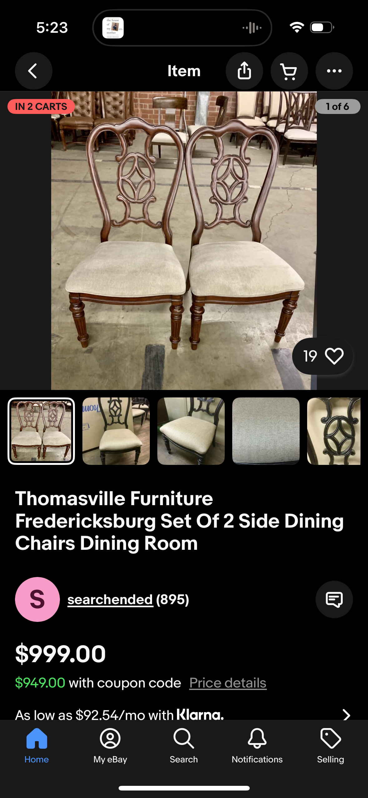 Elegant Vintage Dining Chairs – Solid Wood with Upholstered Seats